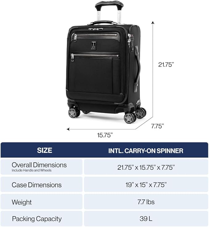 Travelpro Platinum Elite Softside Expandable Carry on Luggage, 8 Wheel Spinner - Image 3
