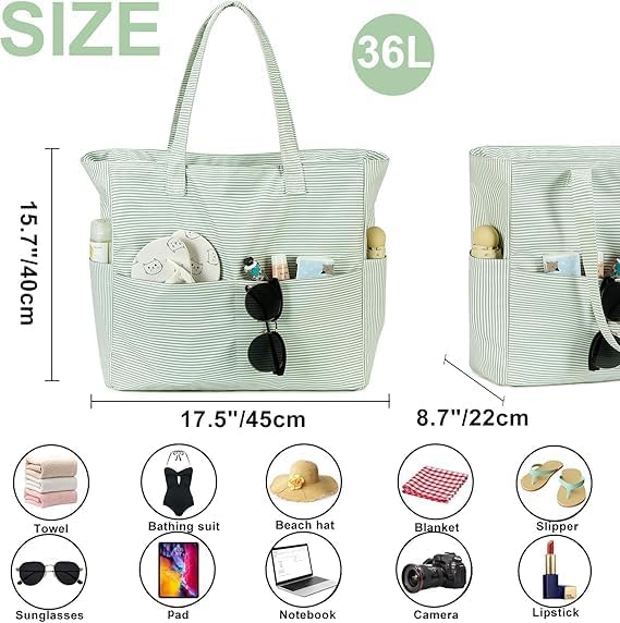 Beach Pool Bags Tote for Women Ladies Large Gym Tote Carry On Bag - Image 2