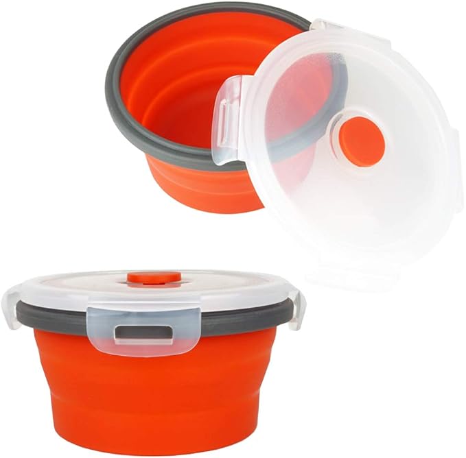 Ecomorning 3Piece Round Collapsible Lunch Container Silicone Food Storage - Image 5