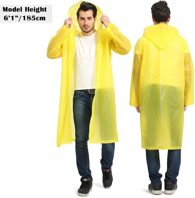 Opret 2 Pack Raincoats for Adults Reusable, EVA Rain Ponchos Lightweight Rain - Image 5