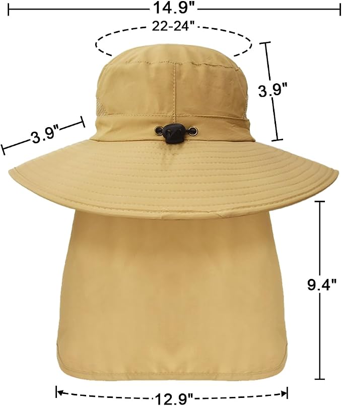 Outdoor Sun Hats with Stowable Neck Flap - Image 5