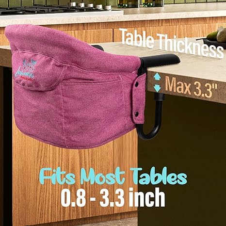 Hook On Chair with Removable Dining Tray, Portable Hook-On Chairs with Storage - Image 4