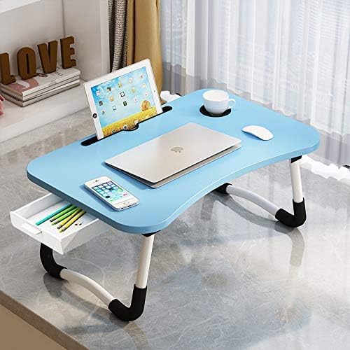 Lap Desk with Storage Drawer, Cup and Tablet Holder, Bed Tray Table, Foldable - Image 3