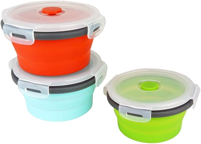 Ecomorning 3Piece Round Collapsible Lunch Container Silicone Food Storage - Image 3