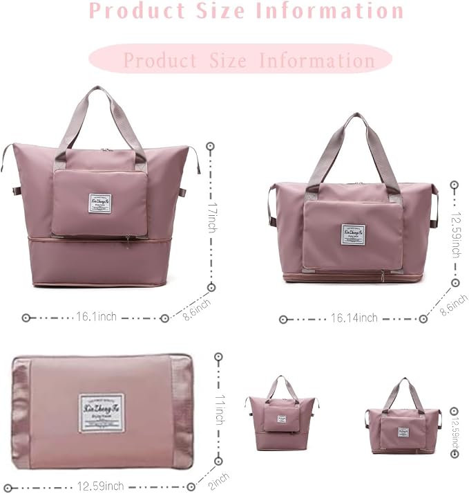 Large Capacity Foldable Travel Bag, Expandable lightweight Carry on Bag - Image 2