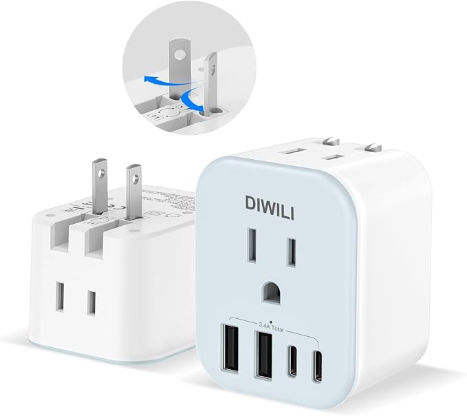 Australia Travel Plug Adapter, Foldable Power Adapter by DIWILI