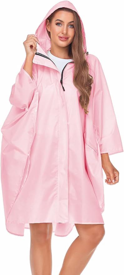 SaphiRose Unisex Rain Poncho Hooded Waterproof Raincoat - Image 7