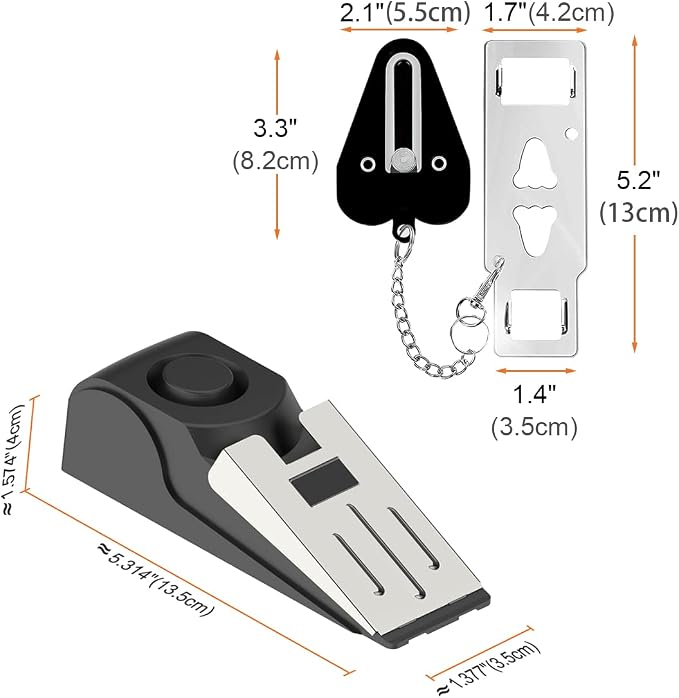 2 Packs Portable Door Stop Alarm & Door Lock, Upgraded Home Security Door - Image 2