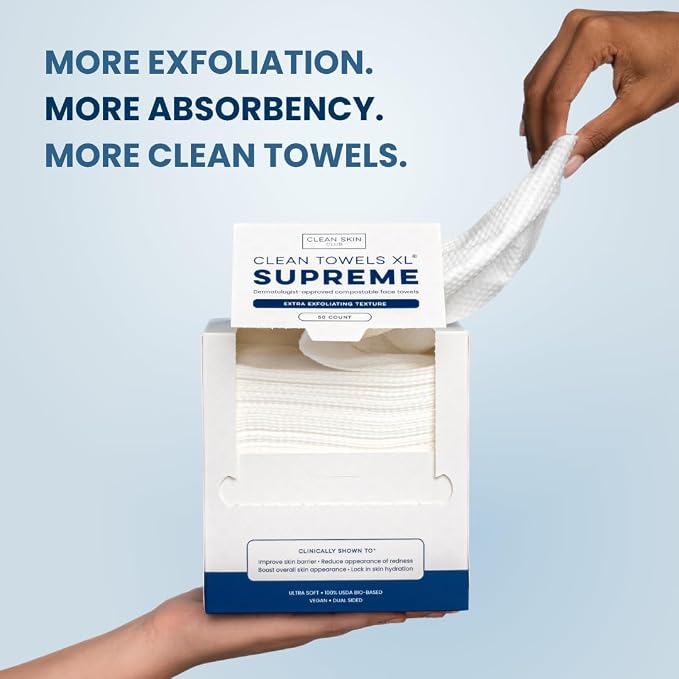 Clean Skin Club Clean Towels XL® Supreme, 100% USDA Biobased Face Towel - Image 10