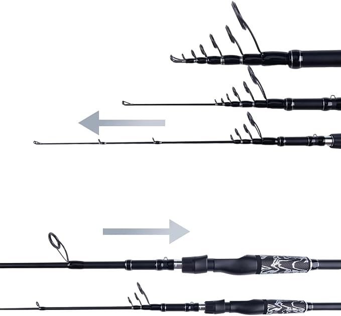 RIFT Venture Telescopic Fishing Rods, Rubber Grips, Fuji Guides, Carbon Fiber - Image 7