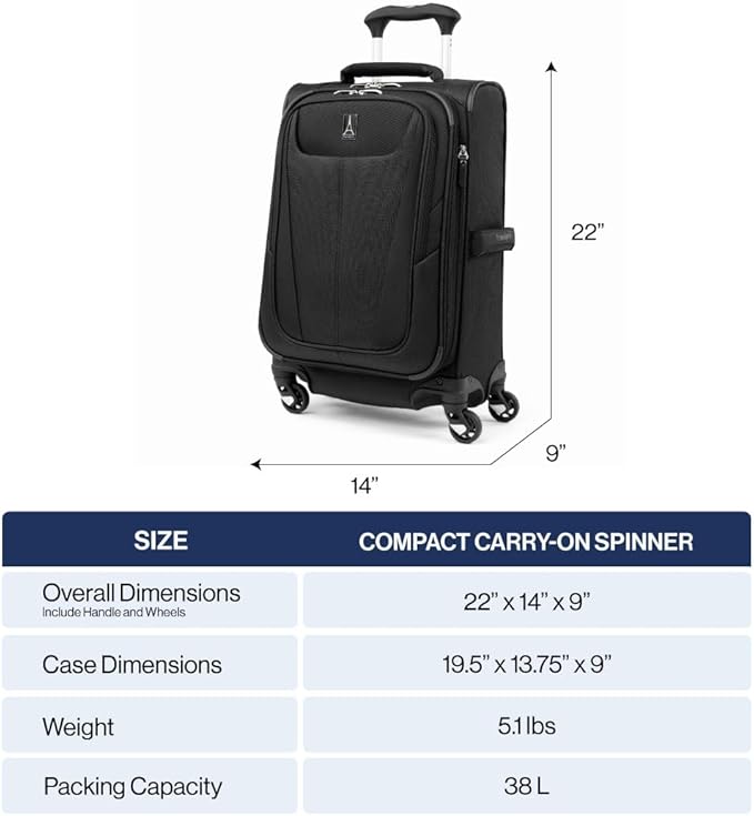 Travelpro Maxlite 5 Softside Expandable Carry on Luggage - Image 6