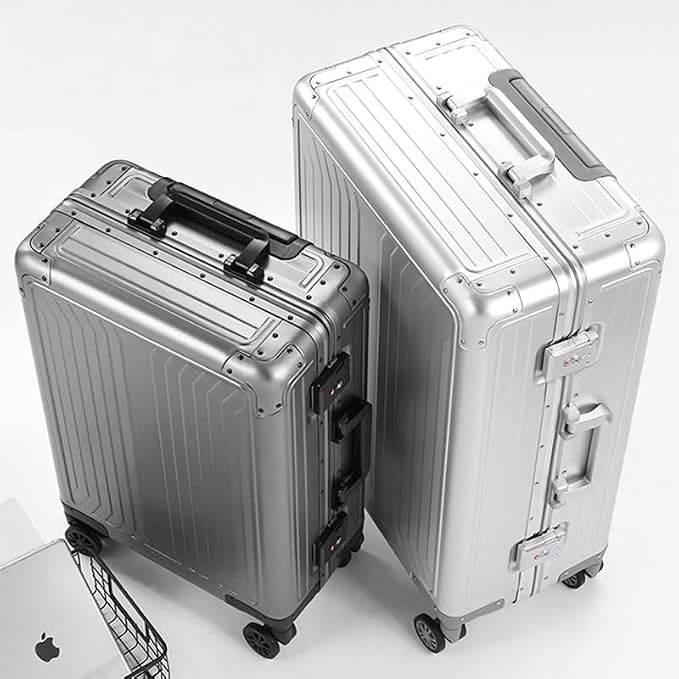 Metal all aluminum carry-on suitcase 20 "hard face, TSA lock and rotating wheel - Image 2