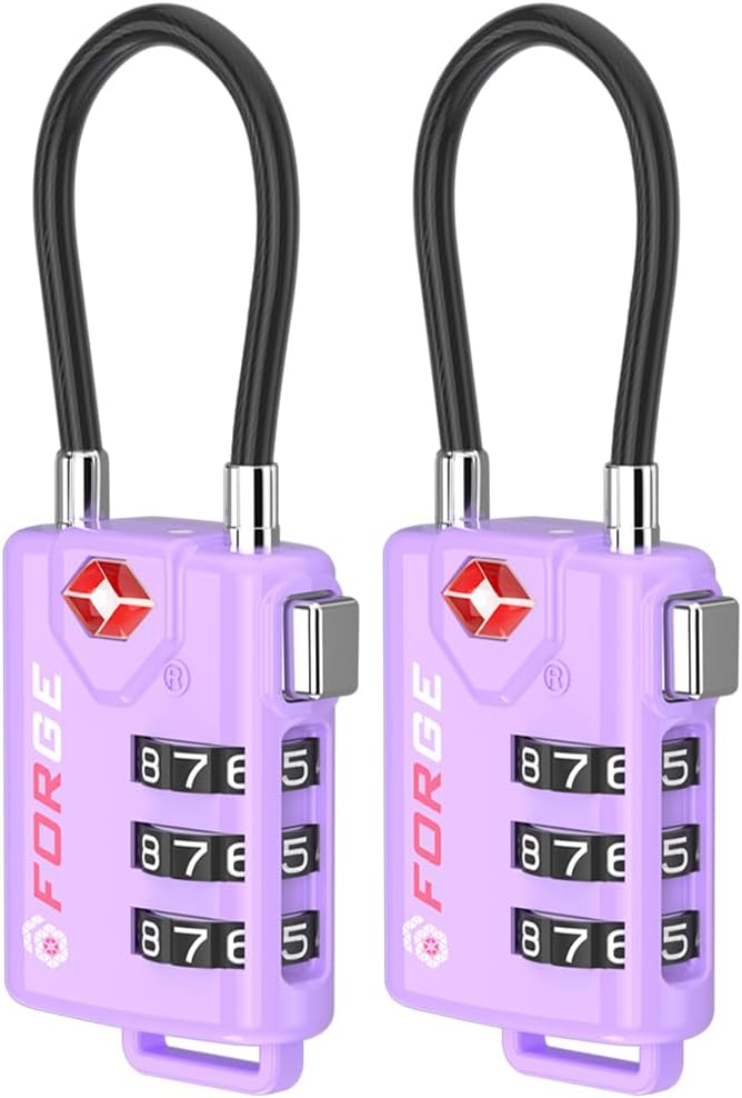 Forge TSA Approved Luggage Locks, Re-settable Combination by Forge