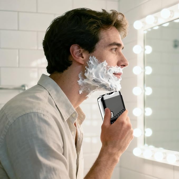Mini Electric Shaver, Dual Head Waterproof Rechargeable Razor Mini Wet Dry - Image 7