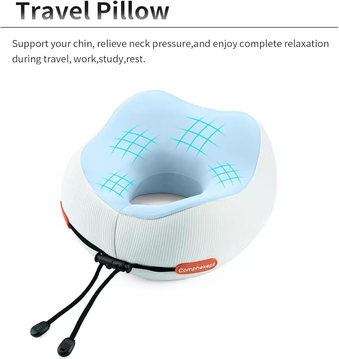 Thickened Travel Neck Pillow for Airplanes for Women, Adjustable Right Amount - Image 5