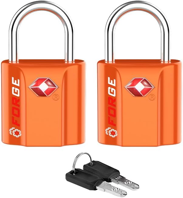TSA Approved Luggage Locks, Ultra-Secure Dimple Key Travel Locks by Forge