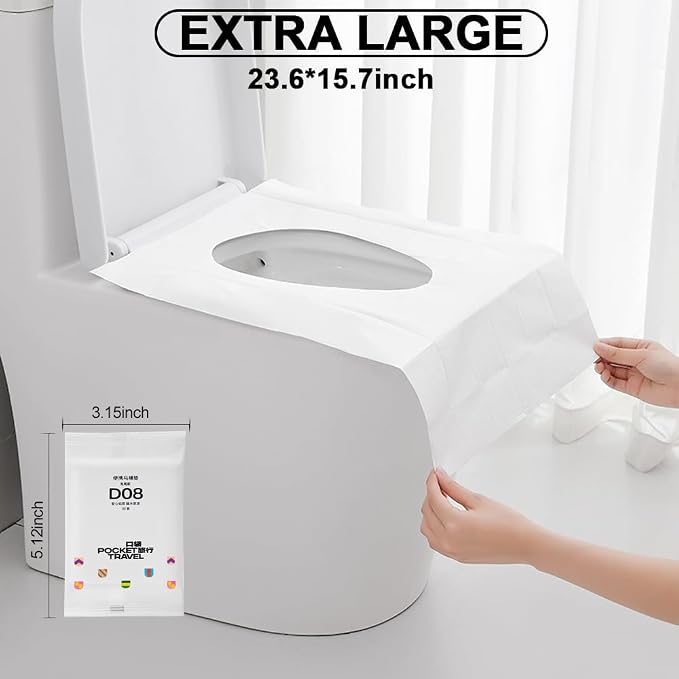 Disposable Toilet Seat Covers, 30 Pack Extra Large Non-Slip Individually - Image 5