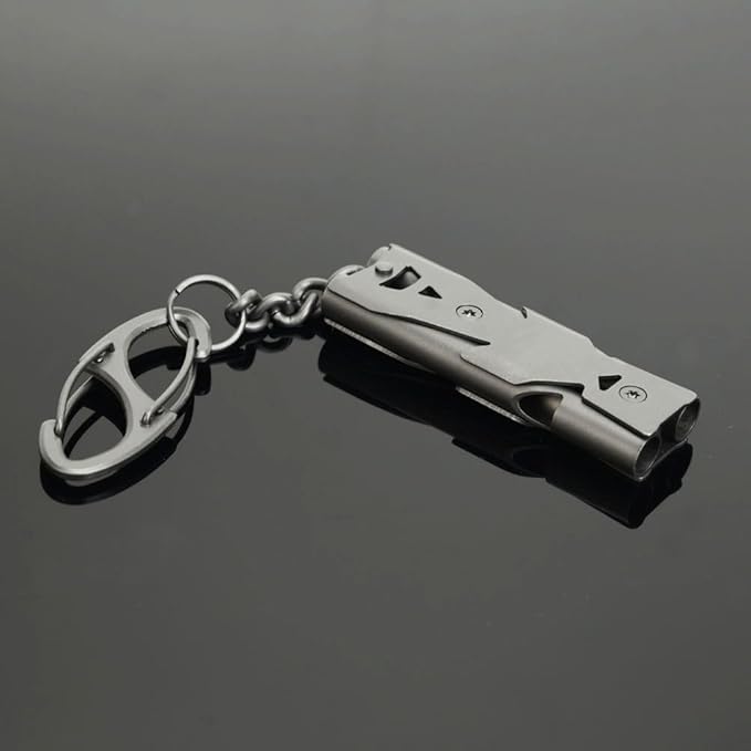 Whistle Emergency Whistles Keychain Rape Whistle Stainless Steel High Decibel - Image 3