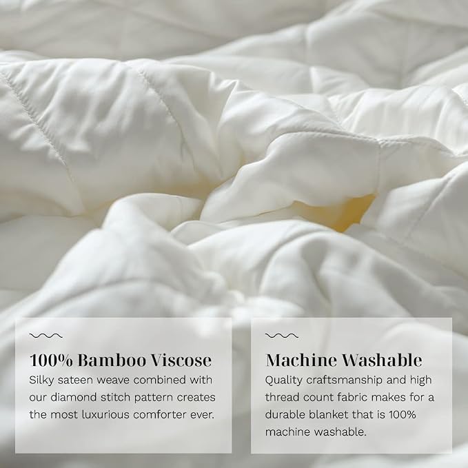 LUXOME Lightweight Blanket | 100% Rayon from Bamboo Fabric & Fill | King/Cal - Image 4