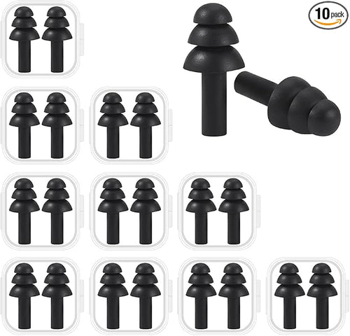 10 Pairs Noise Cancelling Ear Plugs, Premium Soft Silicone, Waterproof by BUYBUYGO