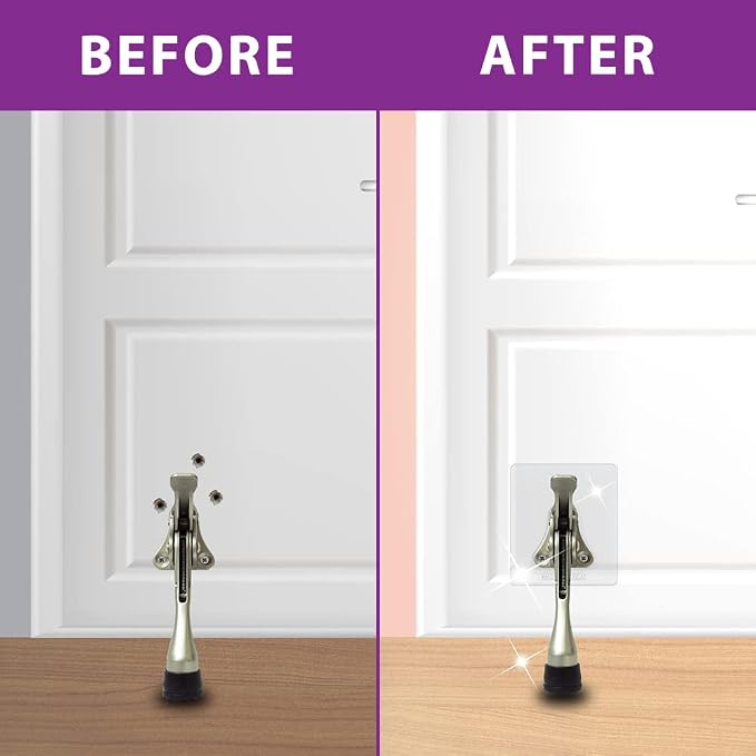Door Stopper with Adhesive Bracket Stickers, No Drilling or Tools Needed - Image 9