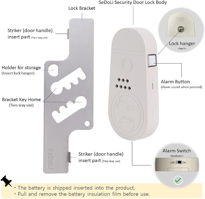 CGPLUS Security Door Stopper Alarm SEDOLI 100DB Siren - Image 8