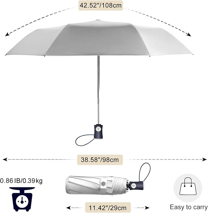 Cuby UV Sun Umbrella Compact Folding Umbrella lightweight Portable Manual - Image 5