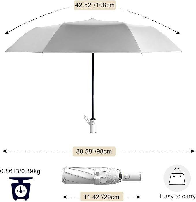 Cuby UV Sun Umbrella Compact Folding Travel Umbrella Auto Open and Close - Image 6