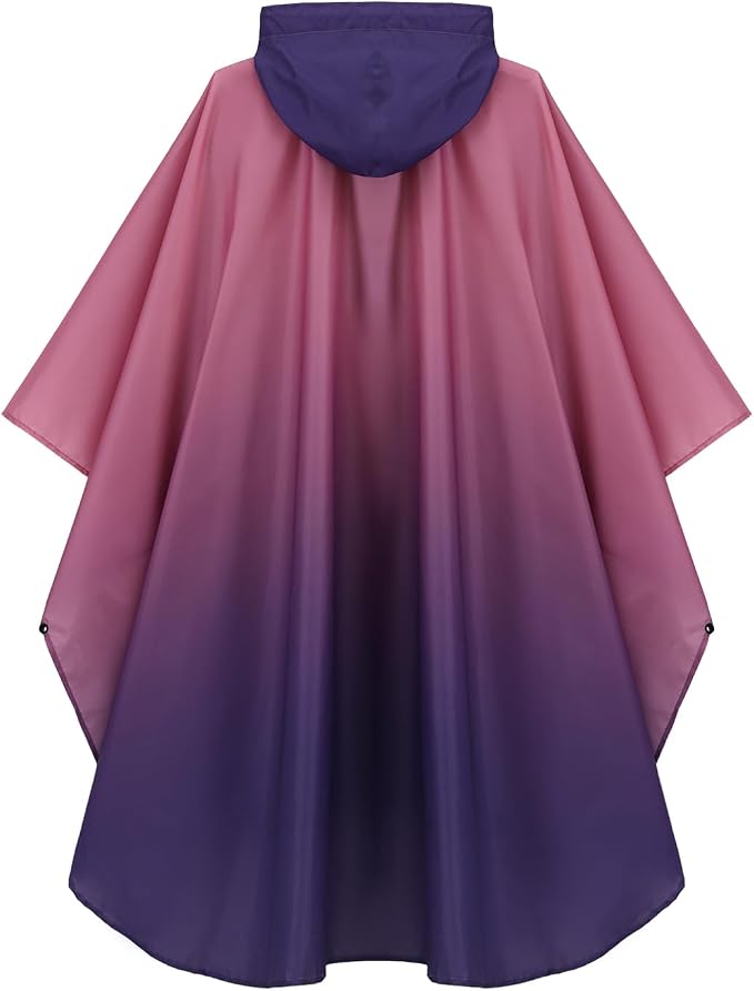 Rain Poncho Jacket Coat Hooded Zipper Style - Image 7