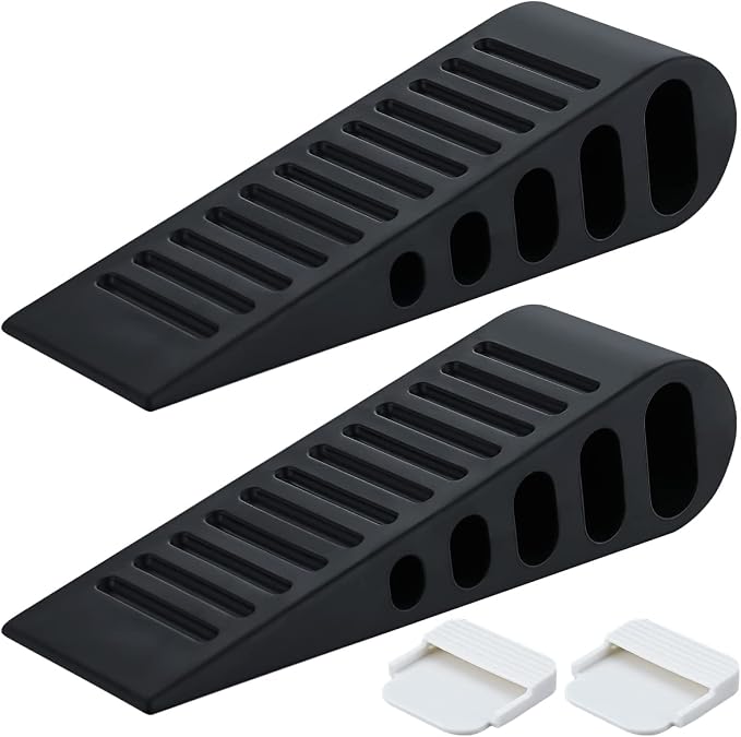 JQK Rubber Door Stopper Wedge, Wooden Floor, DSB61-BK-P4 by Homeimprovement