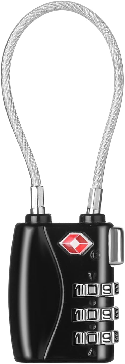 ZHEGE Luggage Lock TSA Approved 3 Digit Travel Cable Padlock by ZHEGE