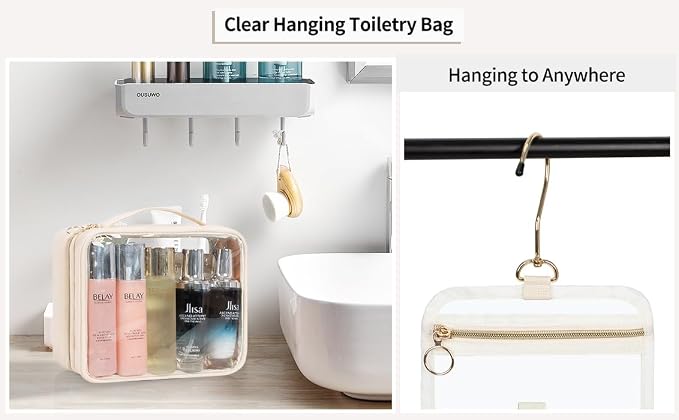 CUBETASTIC Clear Makeup Bags, Travel Make Up Organizer Storage Case, Hanging - Image 7