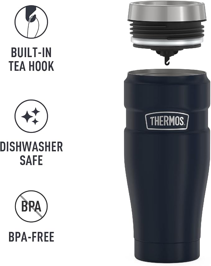 THERMOS Stainless King Travel Tumbler, 16 Ounce, Vacuum-Insulated | Midnight - Image 5