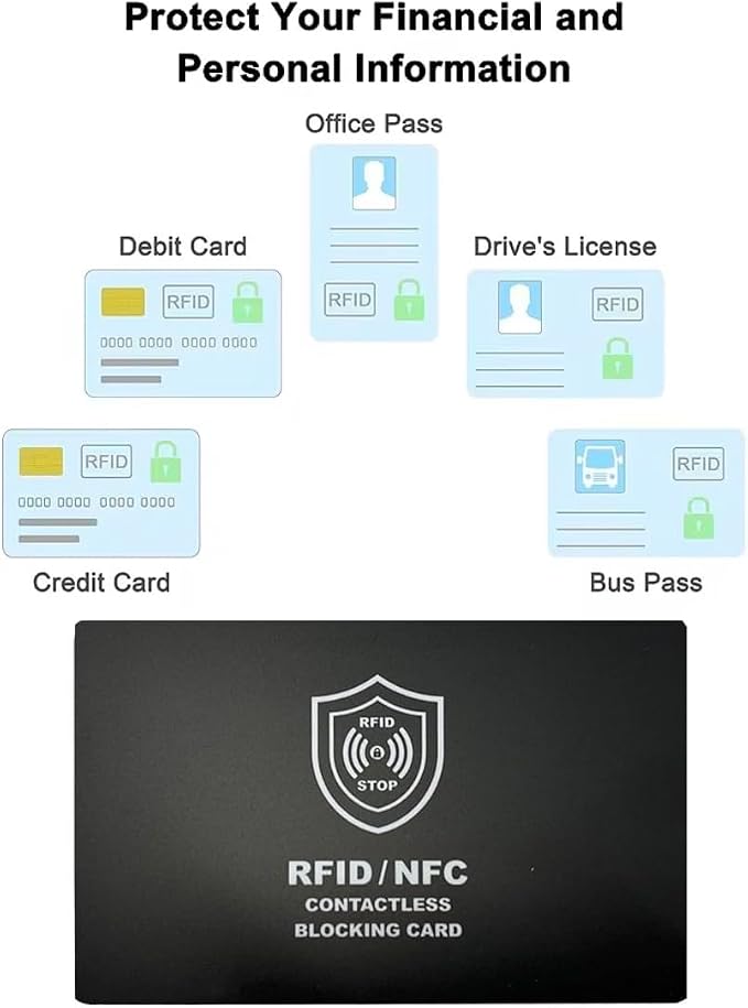 Technixx RFID Blocking Card, 3 Pack, Contactless NFC Jamming Credit & Debit - Image 4