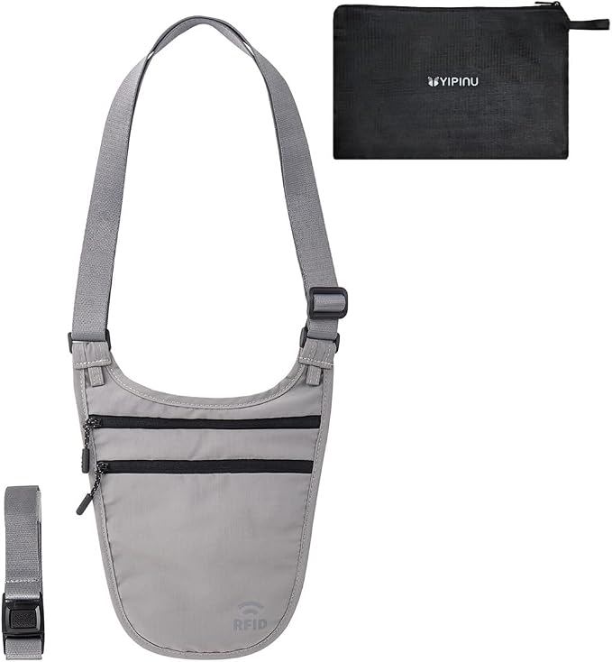 Crossbody Money Belt for Travel Women & Men Hidden, Travel Wallet Pouch by YIPINU