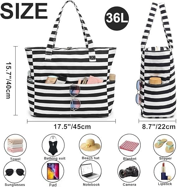 Beach Pool Bags Tote for Women Ladies Large Gym Tote Carry On Bag - Image 2