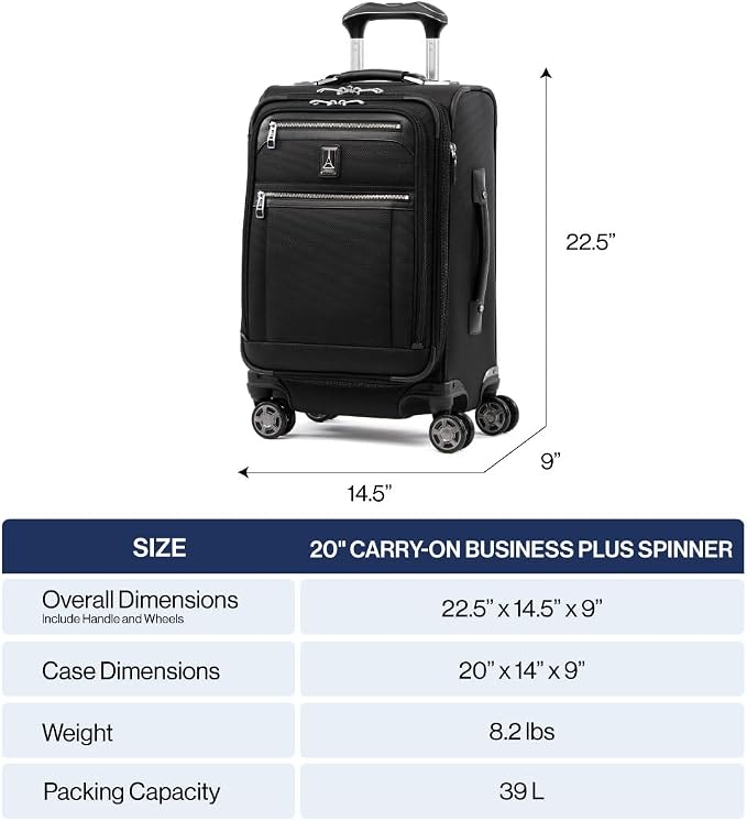 Travelpro Platinum Elite Softside Expandable Carry on Luggage, 8 Wheel Spinner - Image 6