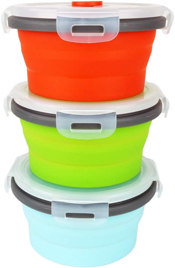 Ecomorning 3Piece Round Collapsible Lunch Container Silicone Food Storage - Image 2