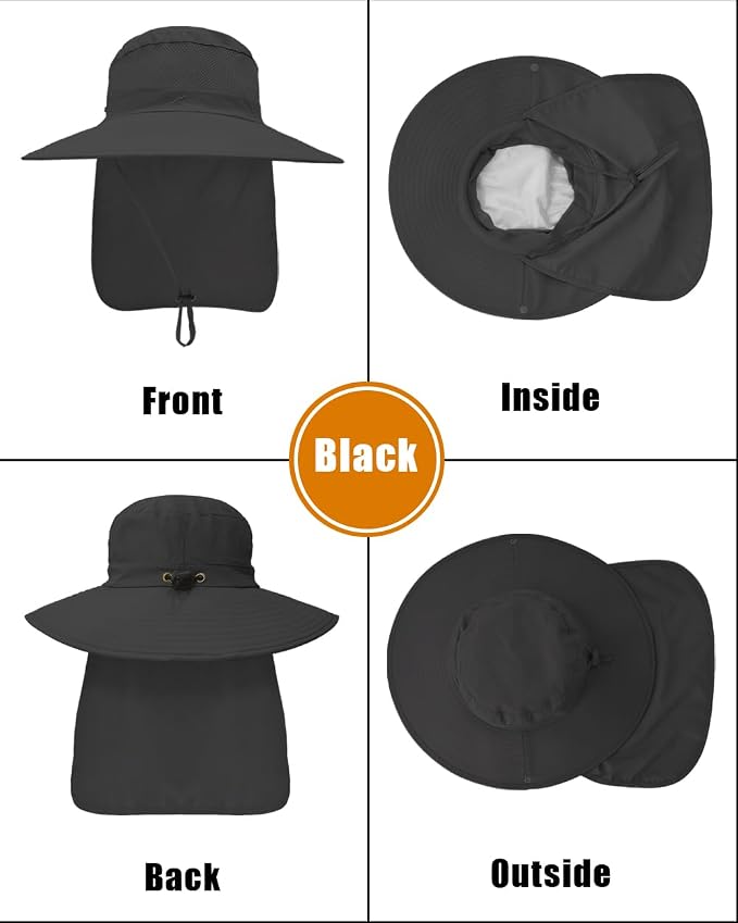 Outdoor Sun Hats with Stowable Neck Flap - Image 2