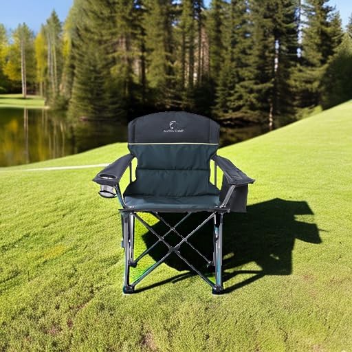 LET'S CAMP Oversized Folding Camping Chair Portable Outdoor Heavy Duty Padded - Image 2