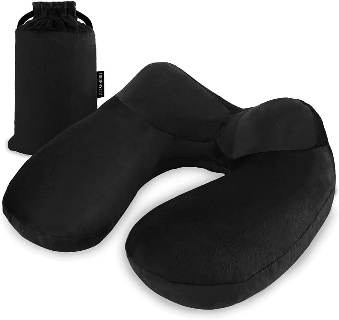 urophylla Inflatable Travel Pillow, Soft Velvet Inflatable Neck Pillow by UROPHYLLA