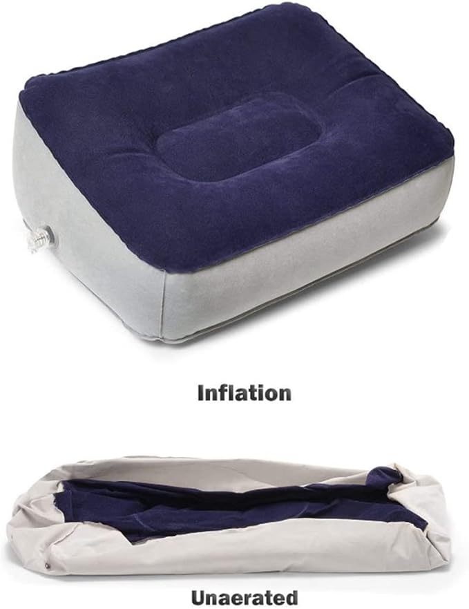 Inflatable Travel Foot Rest Pillow, Head Pad, Soft Flocking Pillow, Flights - Image 4