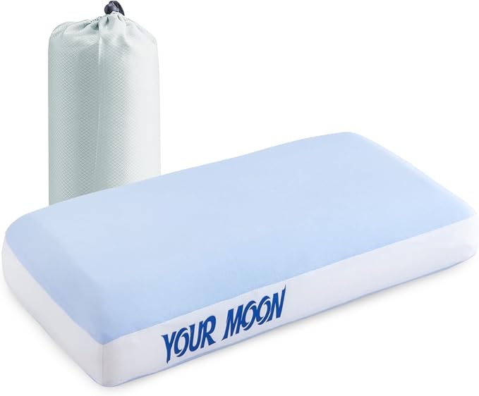 YOUR MOON Memory Foam Travel Pillow, Pure Cotton Cover, Compressible Camping by YOURMOON