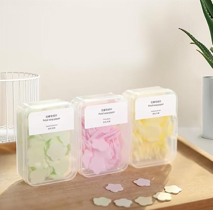 4 Boxes Paper Soap, 4 Random Different Scented Mini Portable Disposable Petal - Image 5