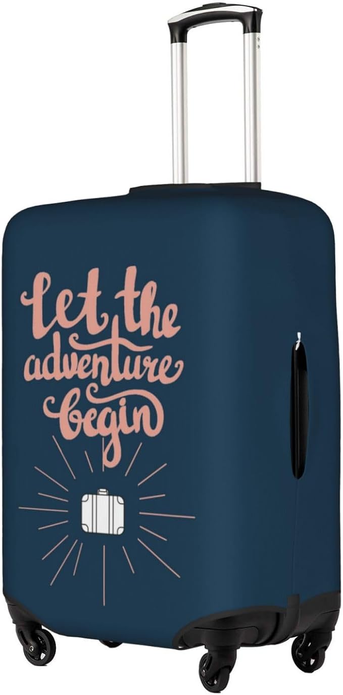 Let The Adventure Begin Luggage Cover Washable Suitcase Protector, Luggage Tag - Image 6