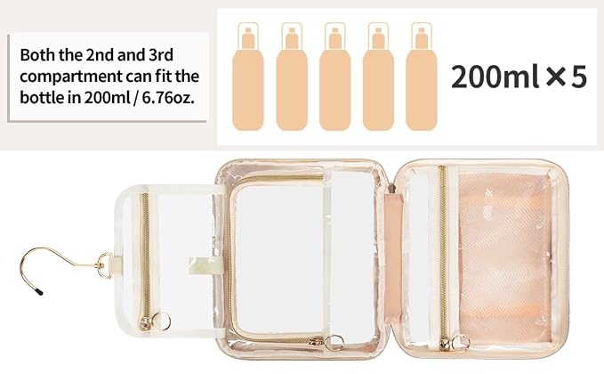 CUBETASTIC Clear Makeup Bags, Travel Make Up Organizer Storage Case, Hanging - Image 8