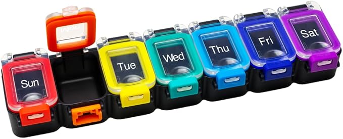 EZY DOSE Weekly Daily Pill Planner, Medicine Case, Vitamin Organizer Container by EZYDOSE