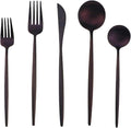 Matte Purple Silverware Set, Gugrida 5-Piece 18/10 Stainless Steel Satin Finish by Gugrida