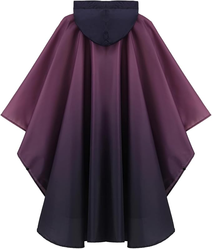 Rain Poncho Jacket Coat Hooded Zipper Style - Image 7