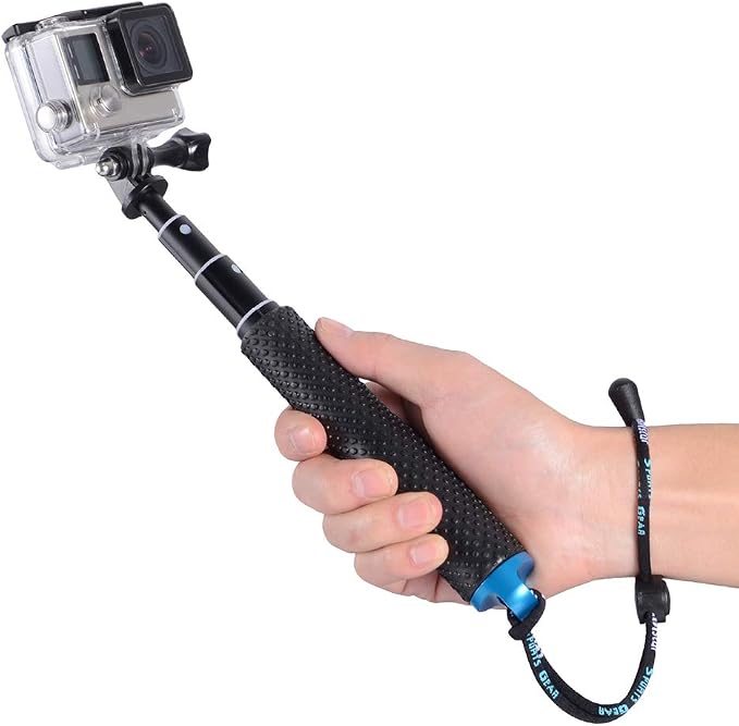 19” Short Extension Selfie Stick Compact Handle Grip Adjustable Waterproof - Image 7